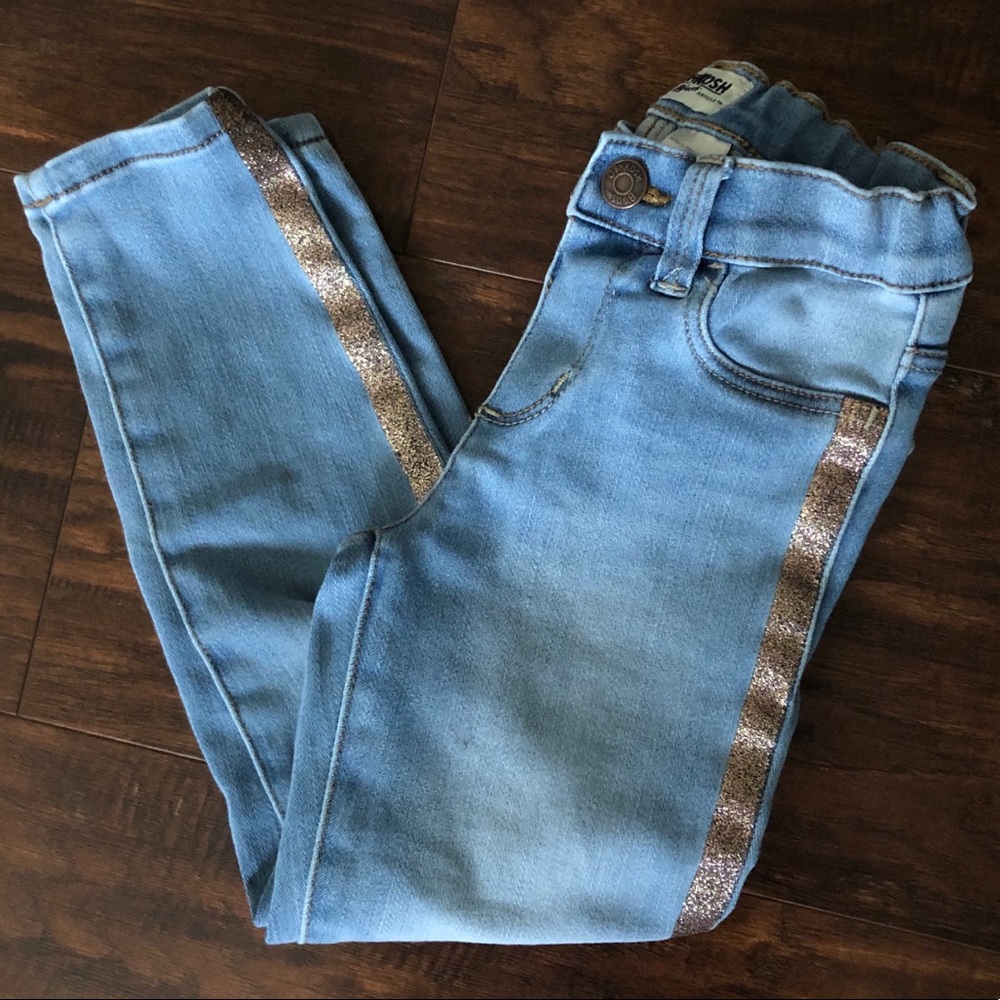 Girls’ Oshkosh gold stripe jeans - size 5